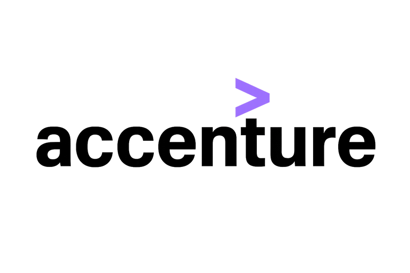 Generate a high-resolution, vector-style 'Accenture' logo with black text and a purple accent '>' symbol above the 't'. Clean, modern, professional, transparent background, 4K quality
